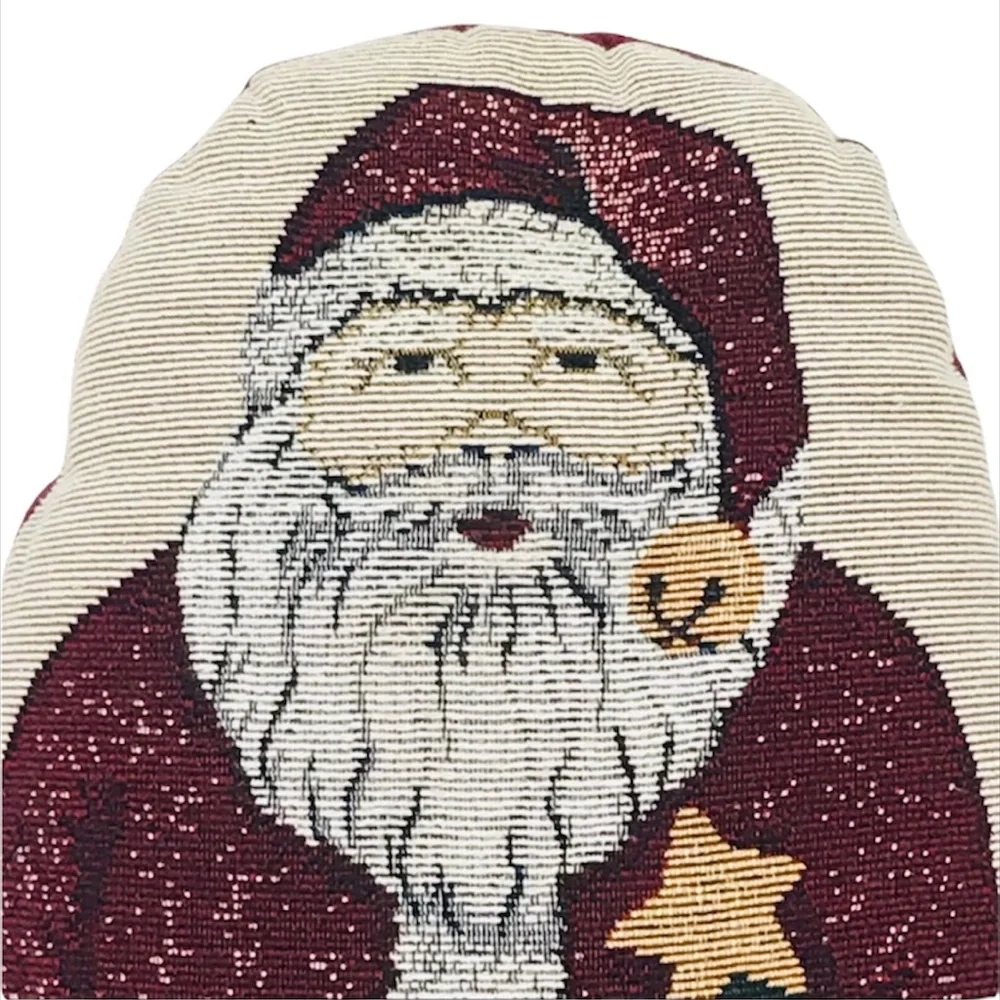 Riverdale Santa Weighted Decorative Pillow, Red, Green, Cream